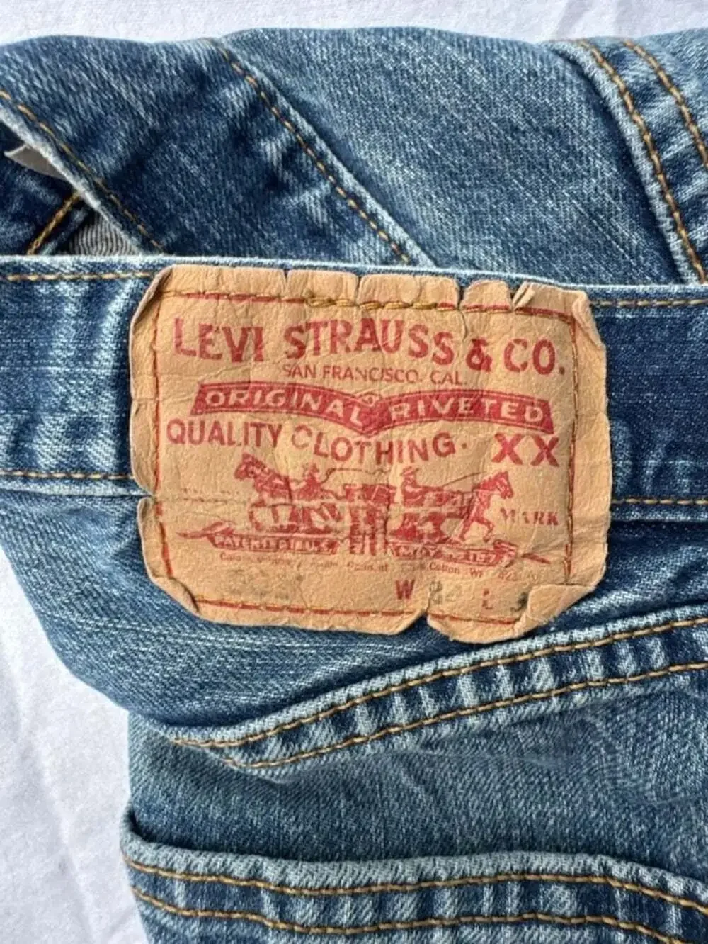 Levi's Vintage 501 Distressed Button Fly Straight Leg Jeans